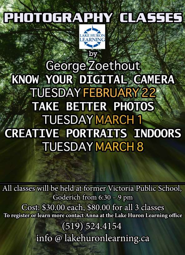 Photography Lessons by George Zoethout for Lakehuronlearning.